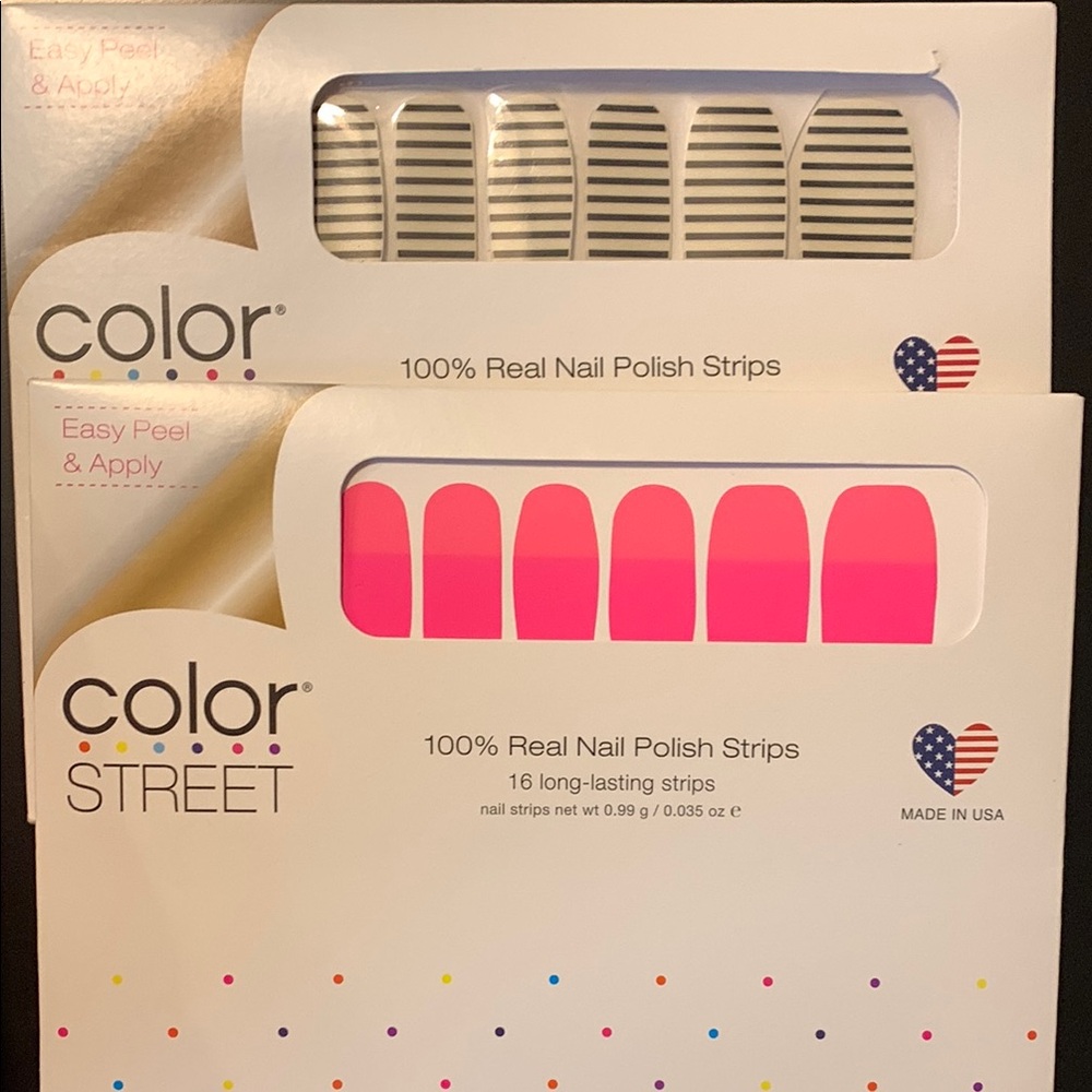 Color Street Pink and Black Nail Polish Strips